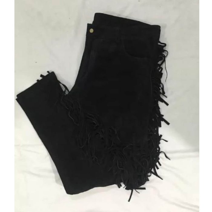 Western suede pants