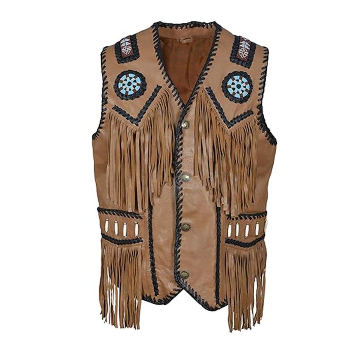 Men’s Western Leather Cowboy Vest
