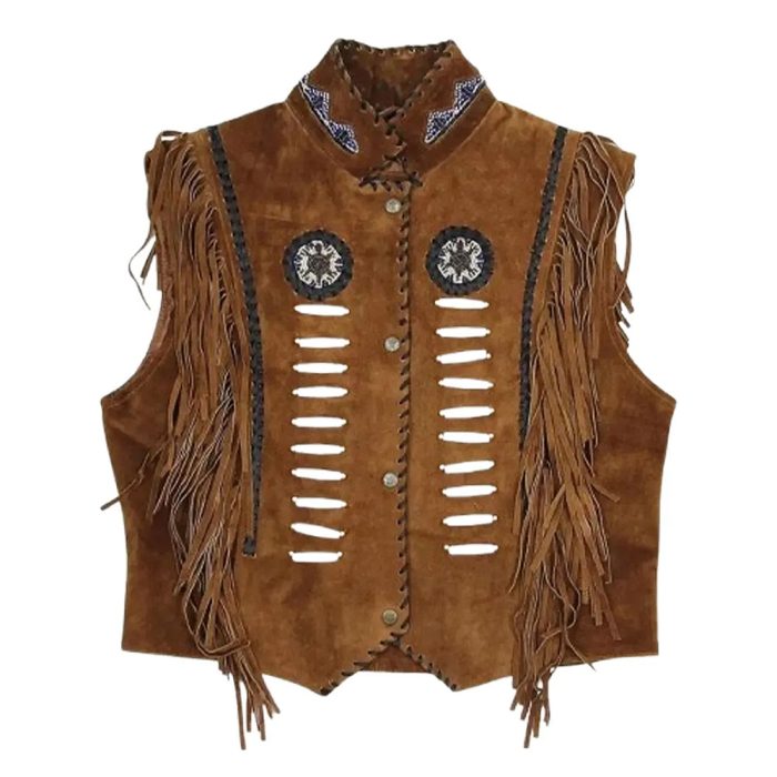 Rugged Leather Cowboy Vest