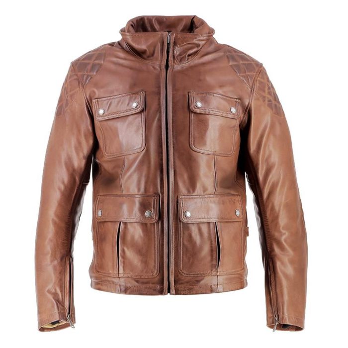 Modern Slim Fit Leather Hunting Coat