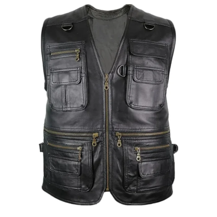 Handcrafted Custom Leather Hunting Vest