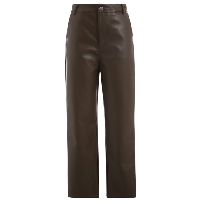 Relaxed Fit Genuine Leather Jogger Pants