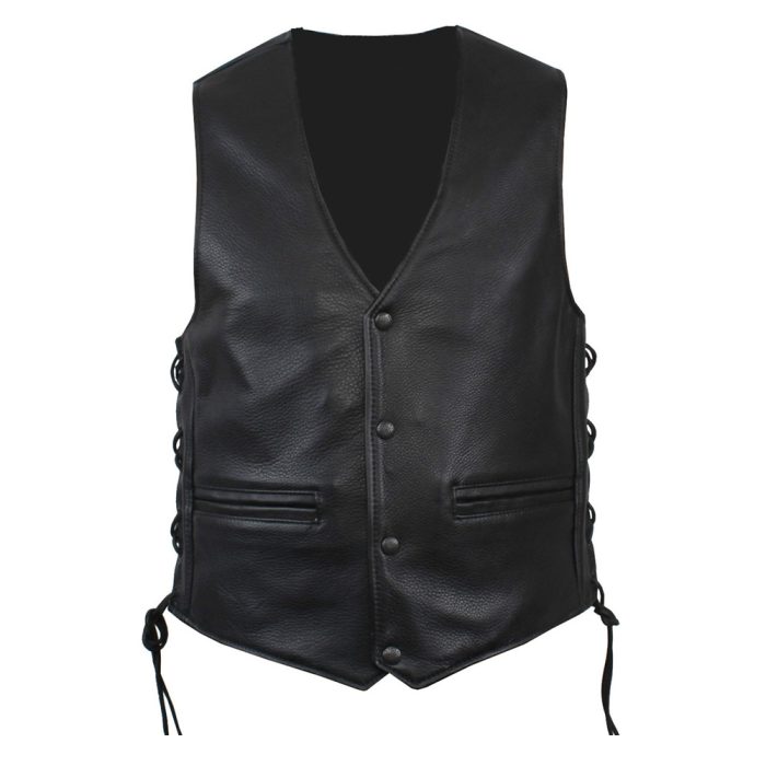 Biker Style Genuine Leather Vest