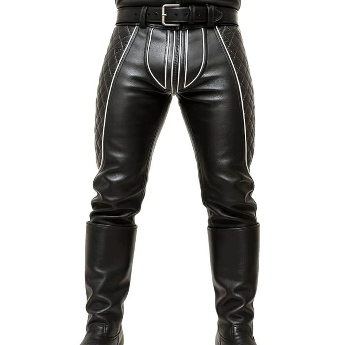 Hardcore Leather Fetish Pants–Rugged Biker Style