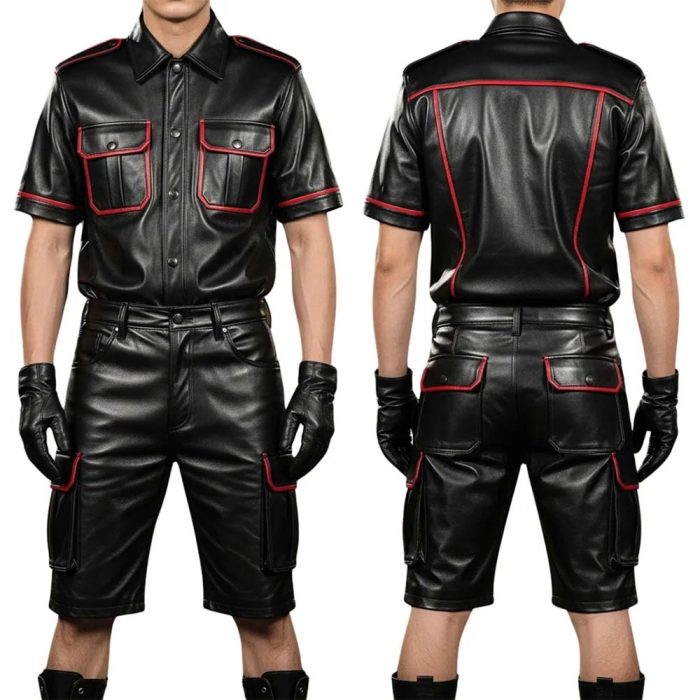 Classic Two-Piece Leather Fashion Suit