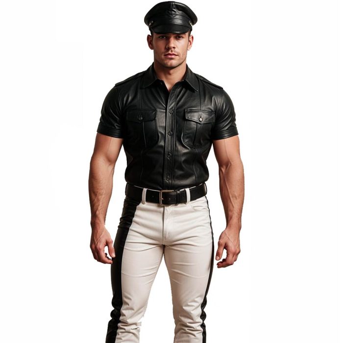 Modern Street Style Leather Suit – Shirt – Pants