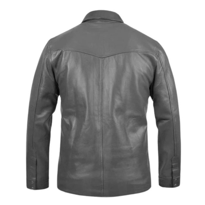 Luxury Leather Button-Up Shirt