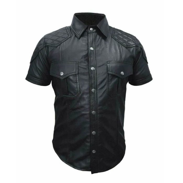 Tailored Leather Fetish Shirt–Stylish Fit
