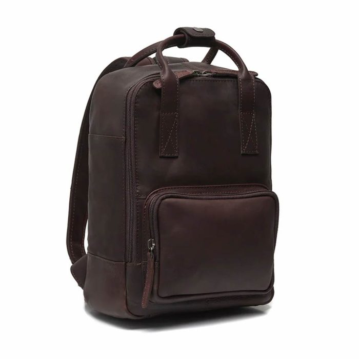 Multi-Pocket Leather Backpack