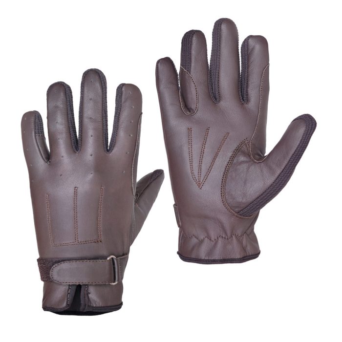 Breathable leather riding gloves