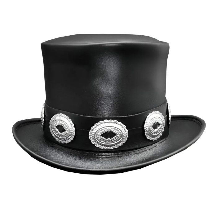 Durable Stylish Leather Top Hat